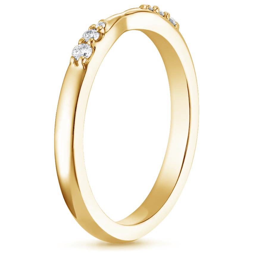 18K Yellow Gold Lark Diamond Ring, large side view