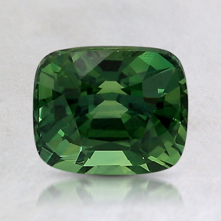 7.2x6.1mm Green Cushion Sapphire