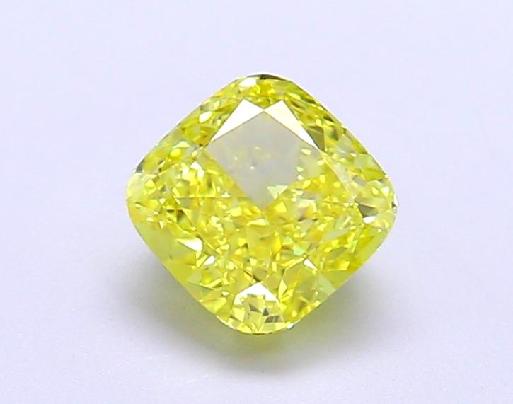 1.15 Ct. Fancy Vivid Yellow Cushion Lab Grown Diamond