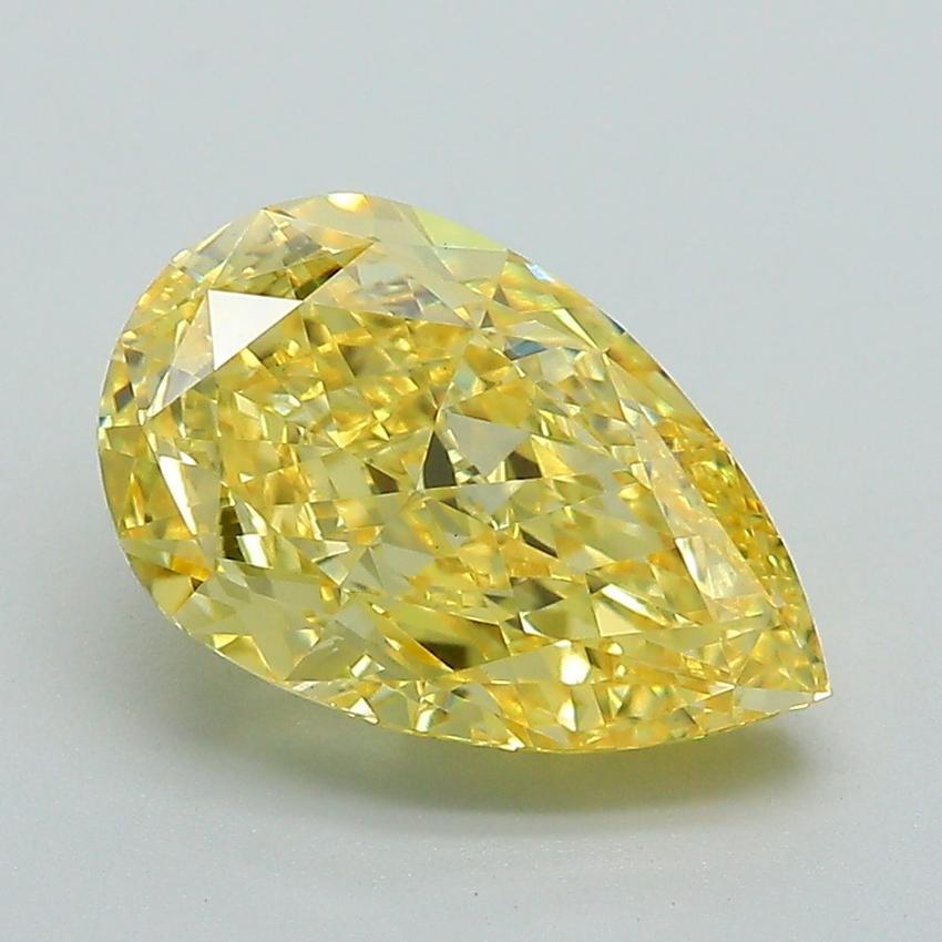 3.02 Ct. Fancy Vivid Yellow Pear Lab Grown Diamond