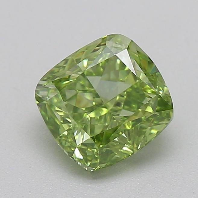 1.01 Ct. Fancy Vivid Green Cushion Lab Grown Diamond