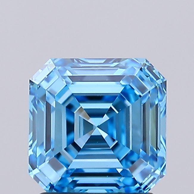 1.68 Ct. Fancy Vivid Blue Asscher Lab Grown Diamond