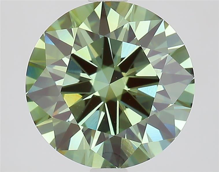 2.82 Ct. Fancy Vivid  Green Round Lab Grown Diamond