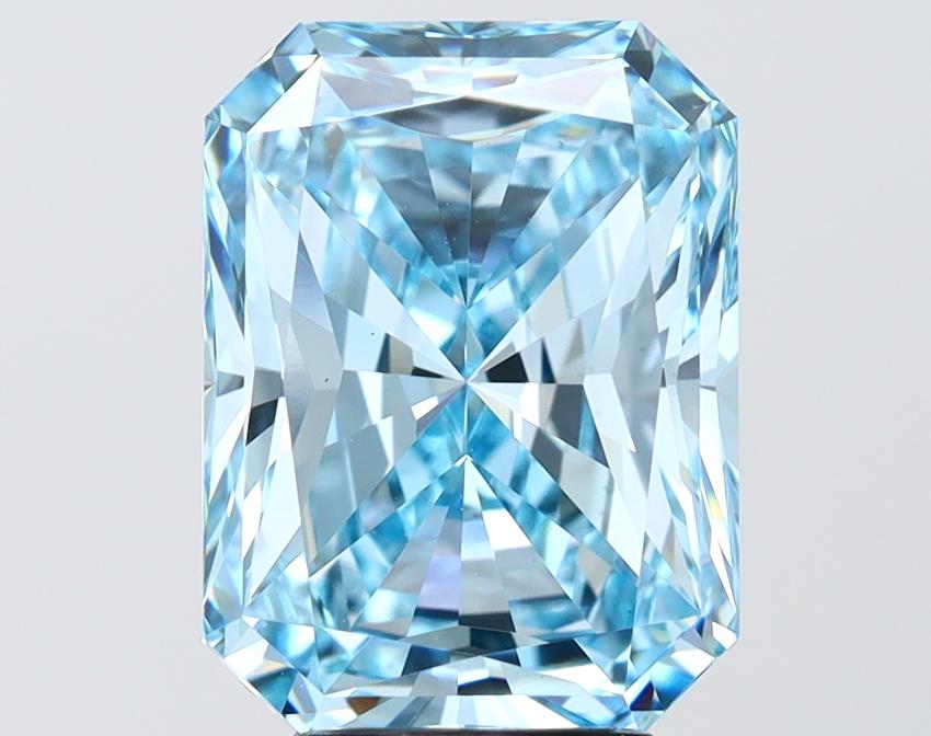 5.12 Ct. Fancy Vivid Blue Blue Radiant Lab Grown Diamond