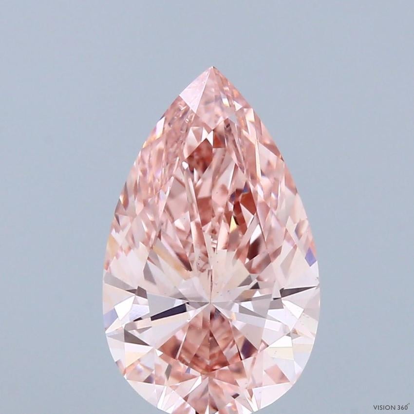 3.09 Ct. Fancy Vivid Pink Pear Lab Grown Diamond