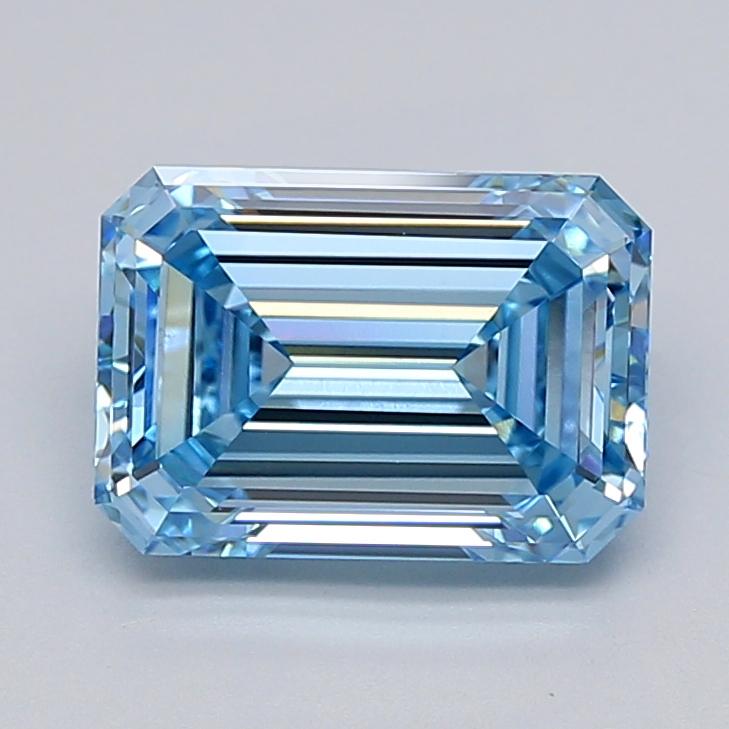 3.08 Ct. Fancy Vivid  Blue Emerald Lab Grown Diamond