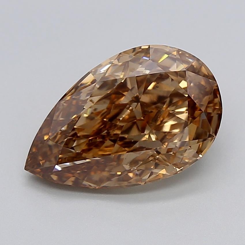 4.21 Ct. Fancy Light  Brown Pear Lab Grown Diamond