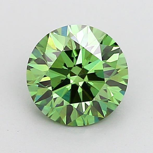 1.27 Ct. Fancy Vivid Green Round Lab Grown Diamond