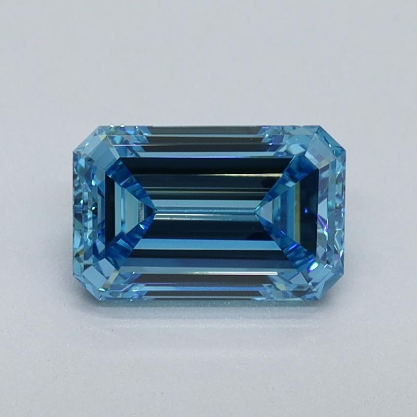 0.96 Ct. Fancy Vivid Malibu Blue Emerald Lab Grown Diamond
