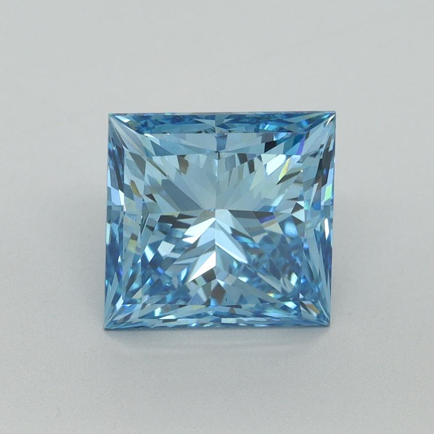 3.50 Ct. Fancy Vivid Malibu Blue Princess Lab Grown Diamond