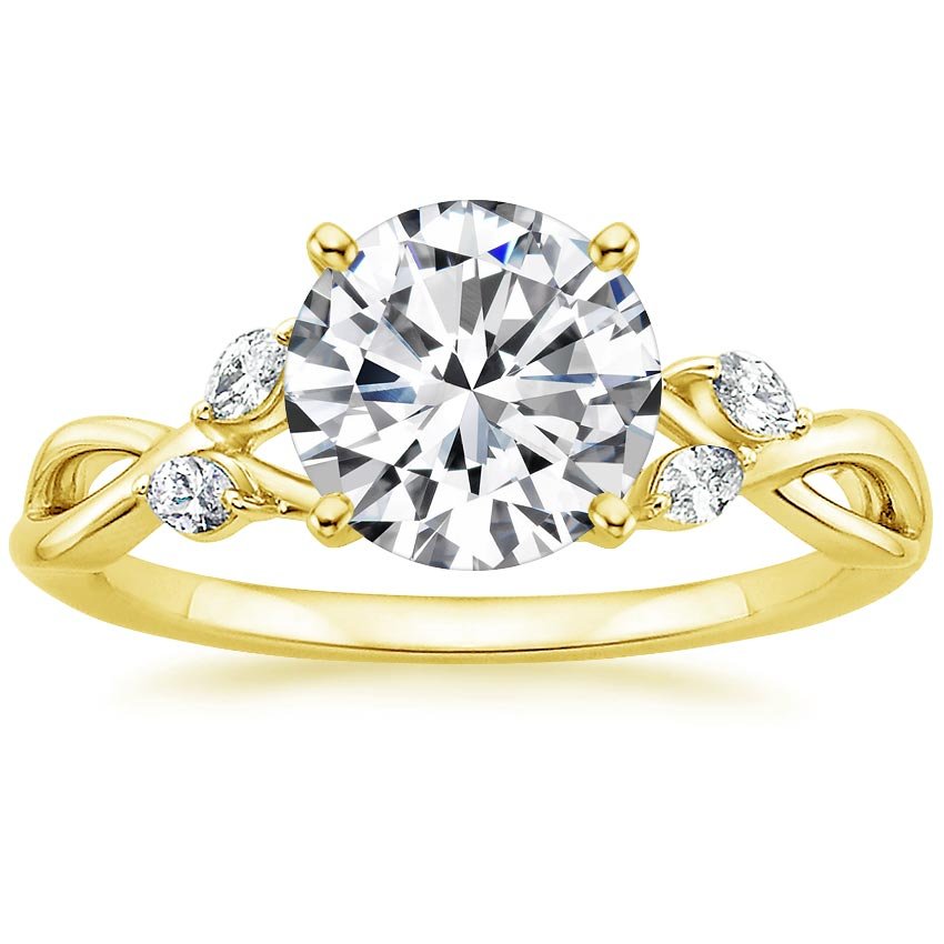 18K Yellow Gold Willow Diamond Ring (1/8 ct. tw.), large top view
