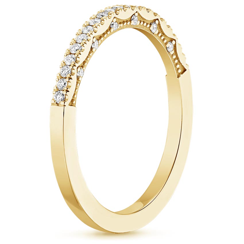 18K Yellow Gold Tacori Coastal Crescent Diamond Ring (1/5 ct. tw.), large side view