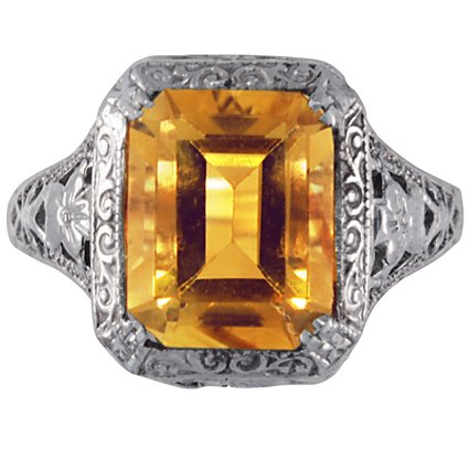 Art Nouveau Citrine Vintage Ring