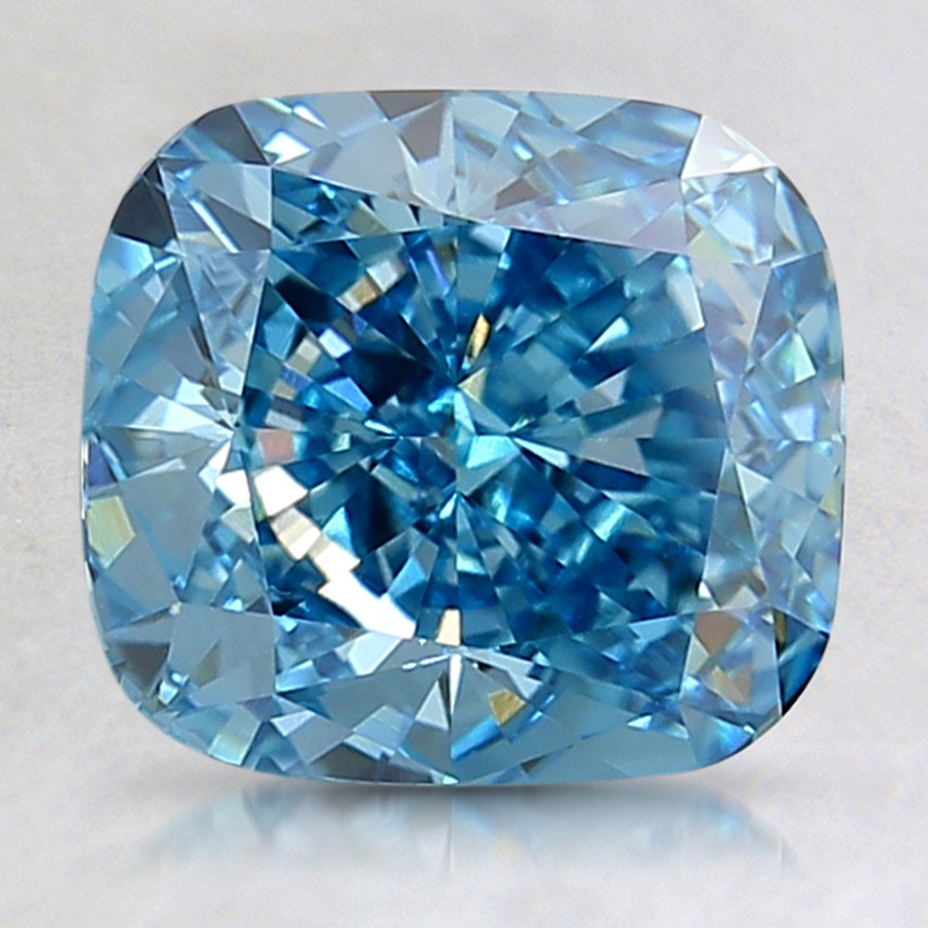 3.02 Ct. Fancy Vivid Blue Cushion Lab Created Diamond