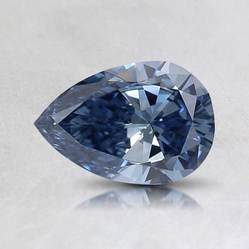 0.64 ct. Lab Grown Fancy Vivid Blue Pear Diamond