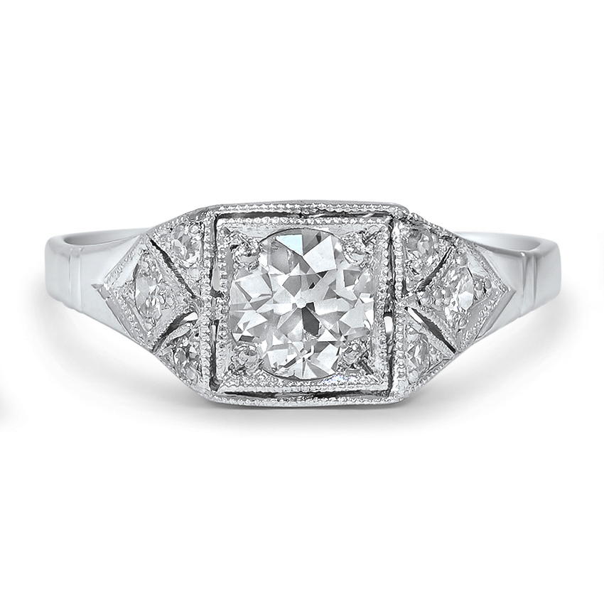 flat square diamond ring