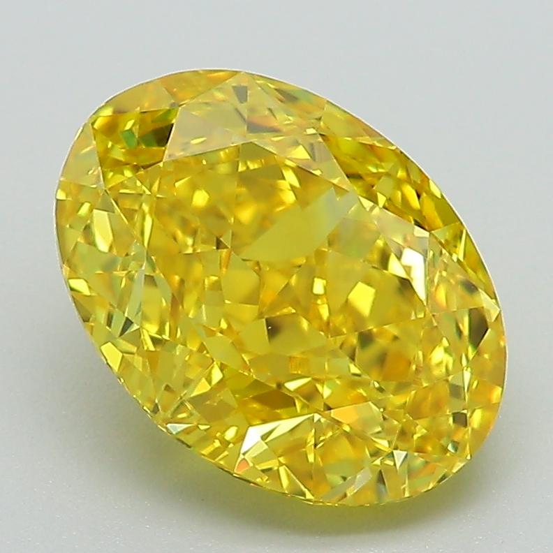 3.02 Ct. Fancy Vivid Yellow Oval Lab Grown Diamond