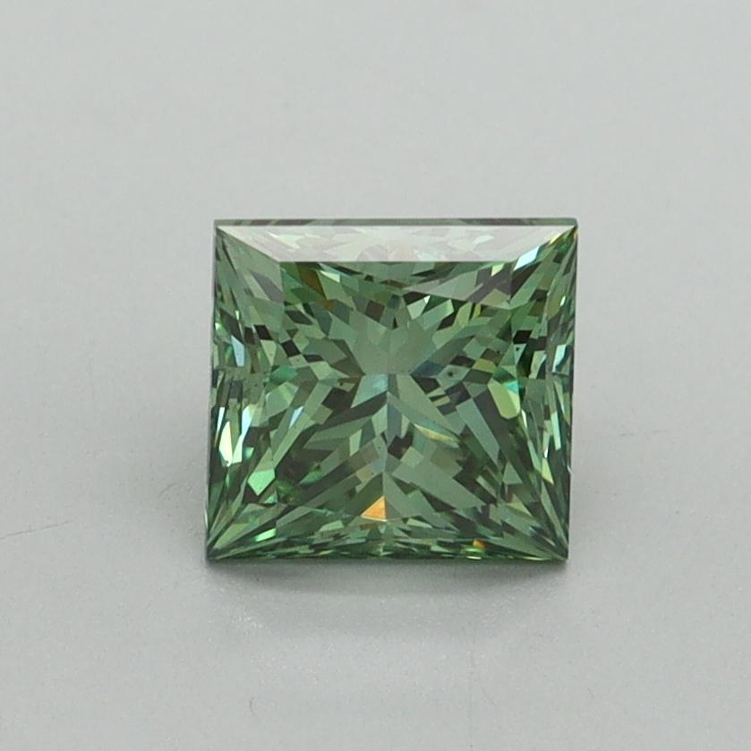 1.01 Ct. Fancy Vivid Green Princess Lab Grown Diamond