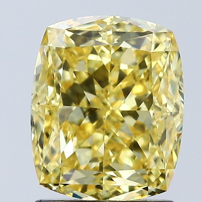 2.08 Ct. Fancy Vivid Yellow Cushion Lab Grown Diamond