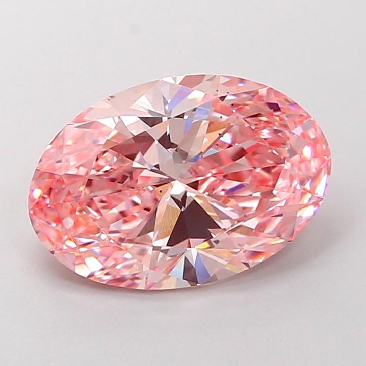 3.03 Ct. Fancy Vivid Pink Oval Lab Grown Diamond