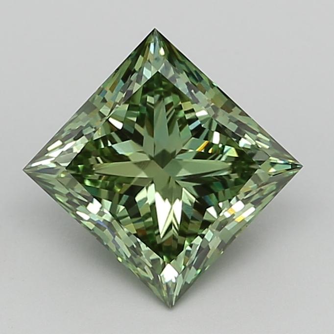 2.76 Ct. Fancy Vivid  Green Princess Lab Grown Diamond
