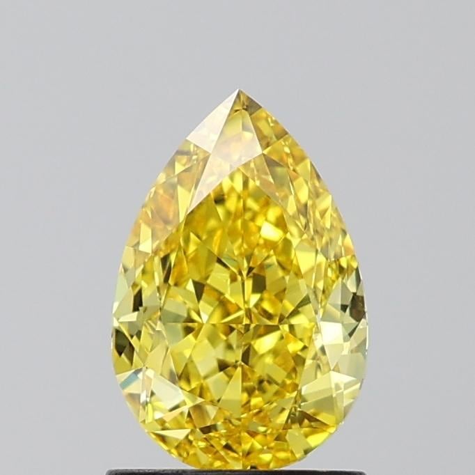 1.55 Ct. Fancy Vivid Yellow Pear Lab Grown Diamond