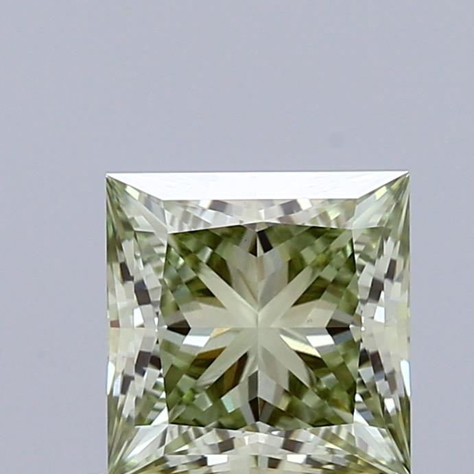 1.08 Ct. Fancy Vivid Green Princess Lab Grown Diamond