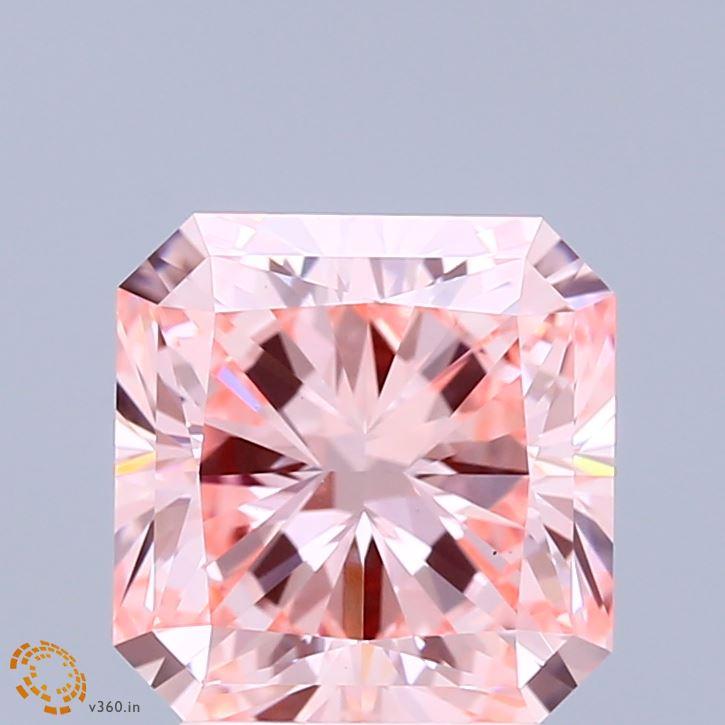 3.06 Ct. Fancy Vivid Pink Radiant Lab Grown Diamond