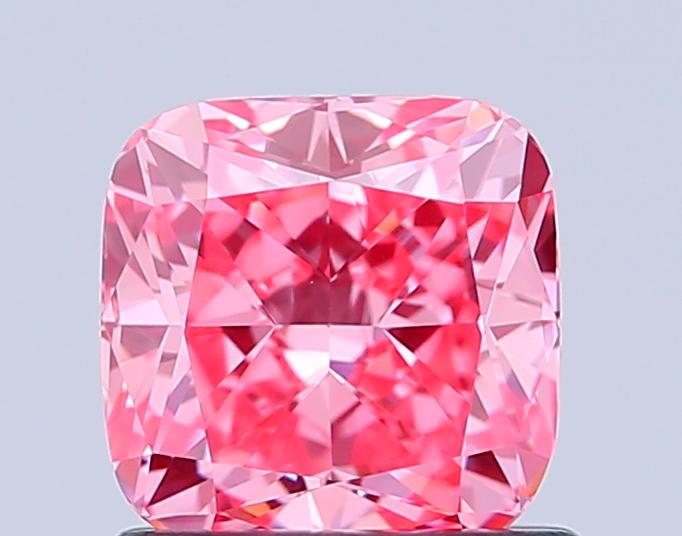 1.01 Ct. Fancy Vivid Pink Cushion Lab Grown Diamond