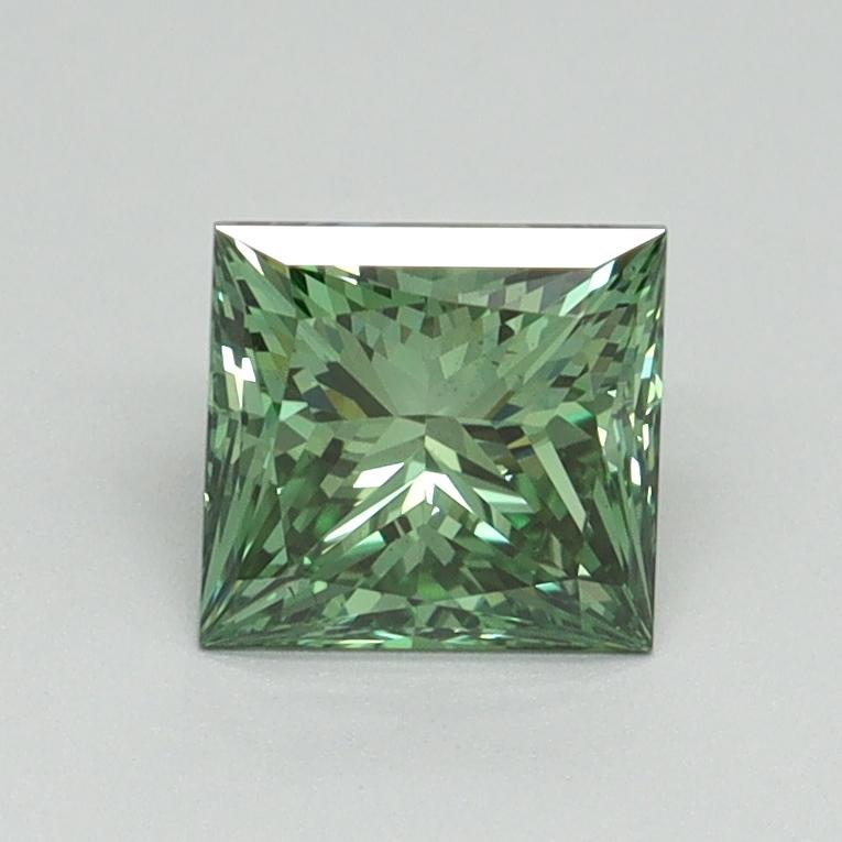 0.98 Ct. Fancy Vivid Green Princess Lab Grown Diamond
