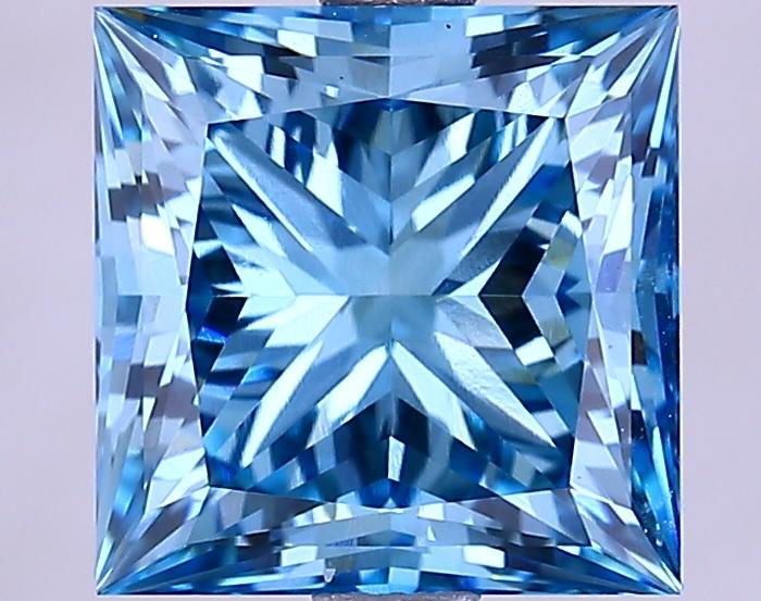2.98 Ct. Fancy Vivid Blue Princess Lab Grown Diamond