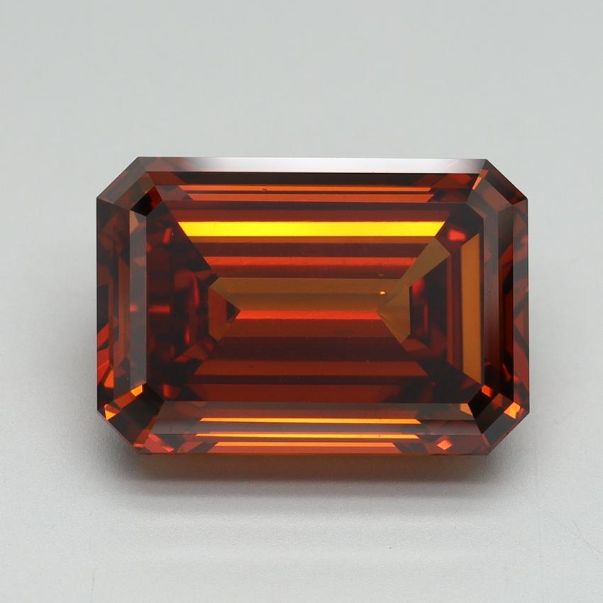 10.22 Ct. Fancy Vivid Orange Emerald Lab Grown Diamond