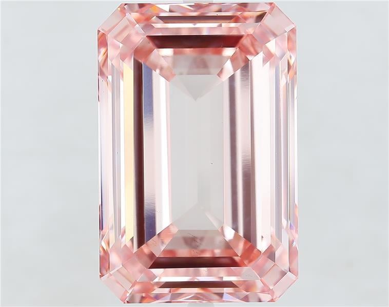 30.67 Ct. Fancy Vivid  Pink Emerald Lab Grown Diamond