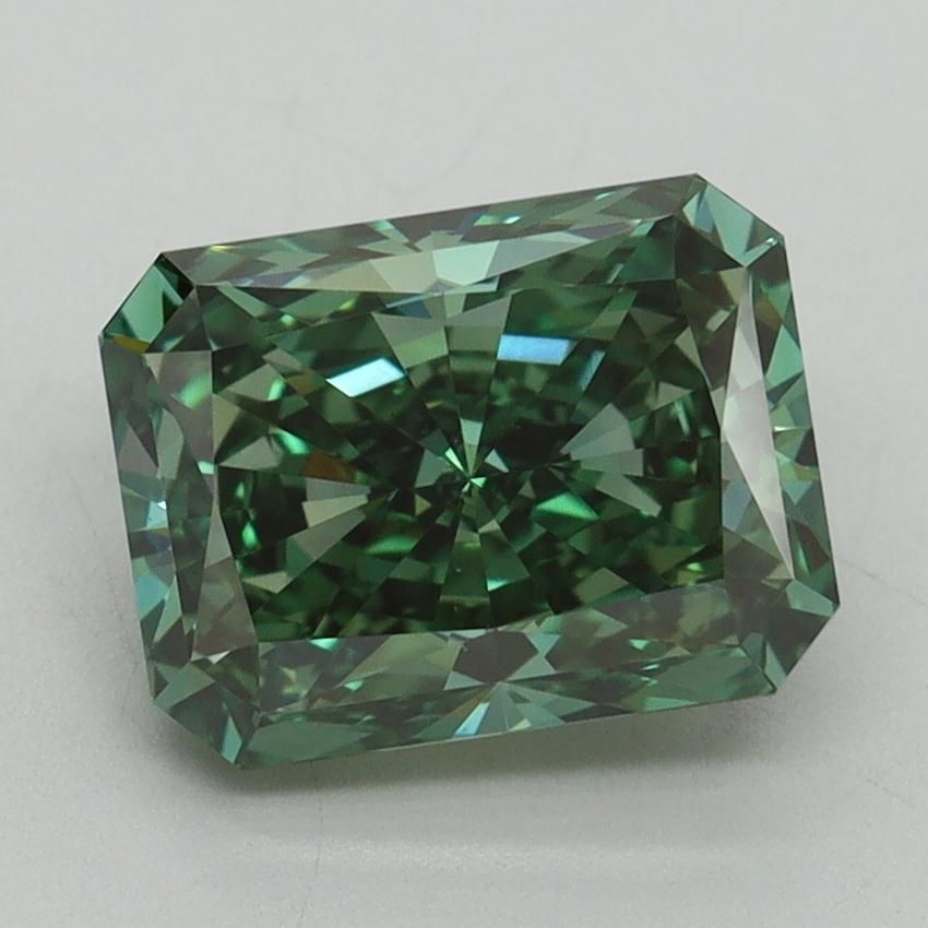 2.72 Ct. Fancy Vivid Green Radiant Lab Grown Diamond