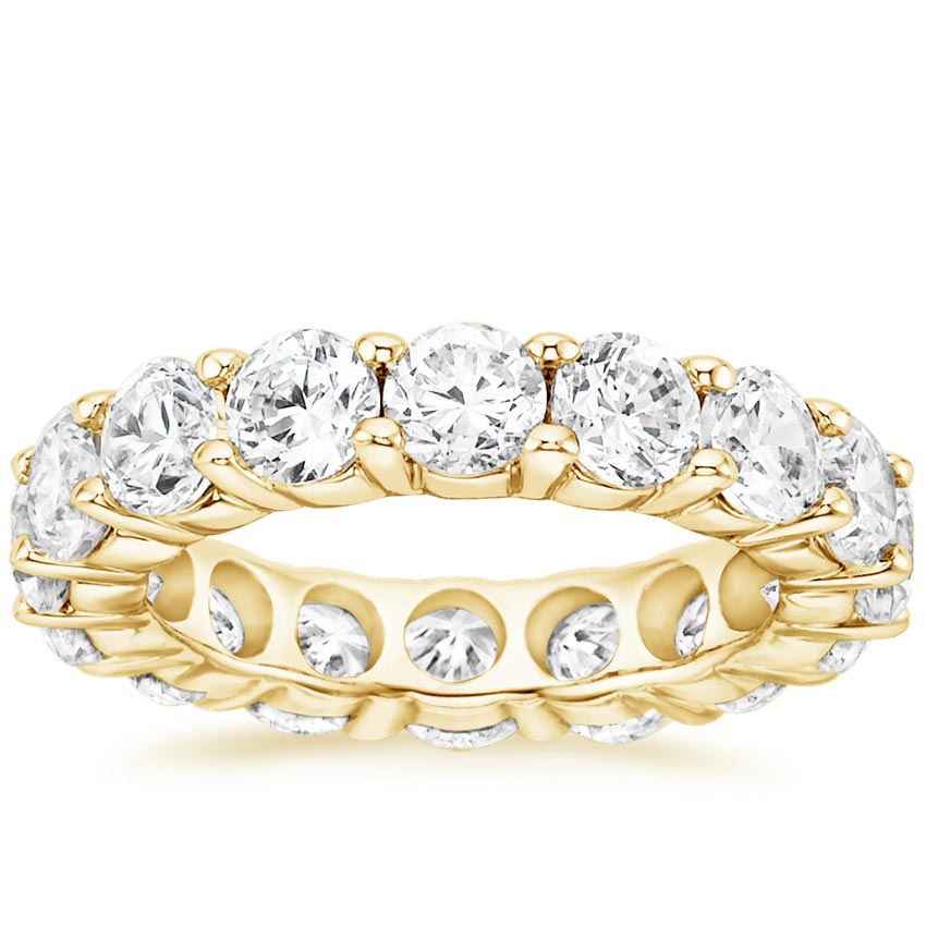 AFFY White Natural Diamond Eternity Wedding Band Ring in 10K Solid Gold 0.5 Ct