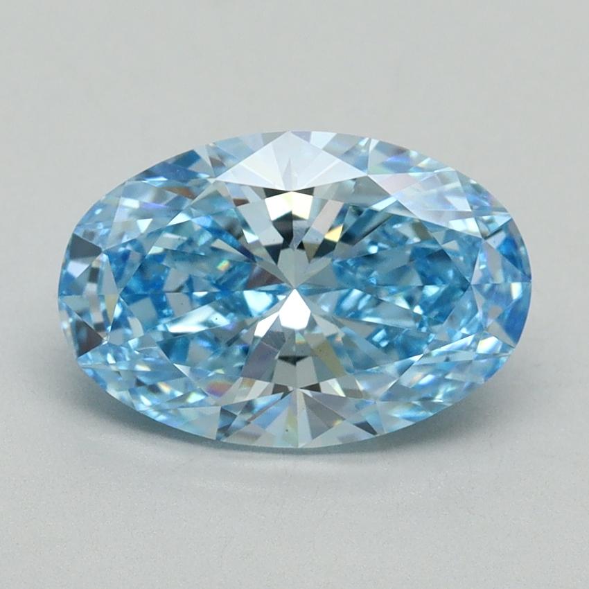 2.27 Ct. Fancy Vivid Blue Oval Lab Grown Diamond