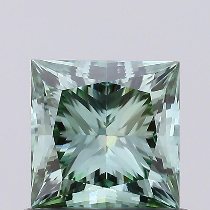 0.70 Ct. Fancy Vivid Green Princess Lab Grown Diamond