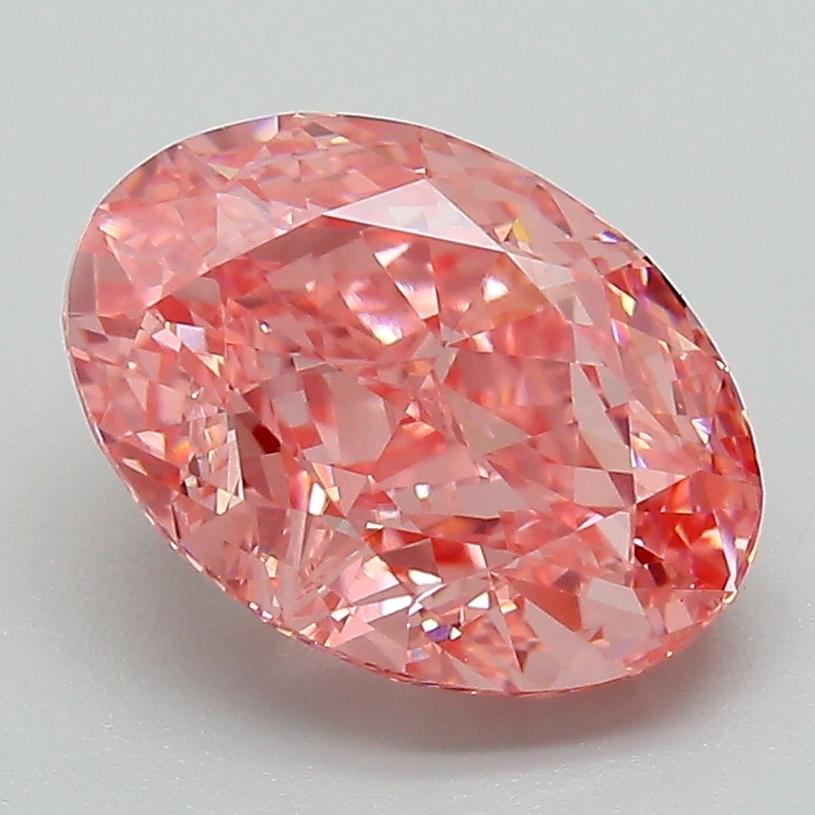 3.06 Ct. Fancy Vivid Pink Oval Lab Grown Diamond