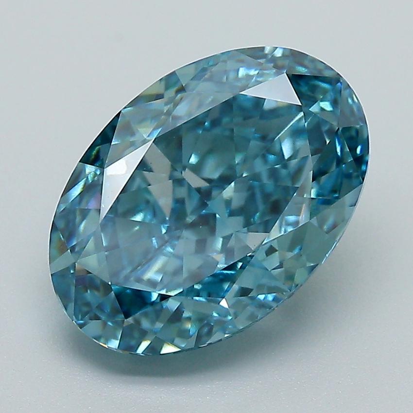 4.24 Ct. Fancy Vivid Blue Oval Lab Grown Diamond