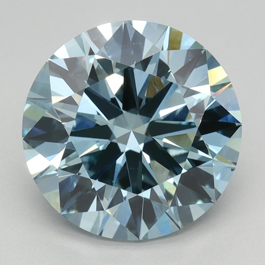 2.76 Ct. Fancy Vivid Blue Round Lab Grown Diamond