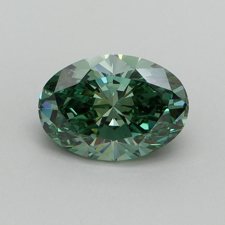1.58 Ct. Fancy Vivid Green Oval Lab Grown Diamond
