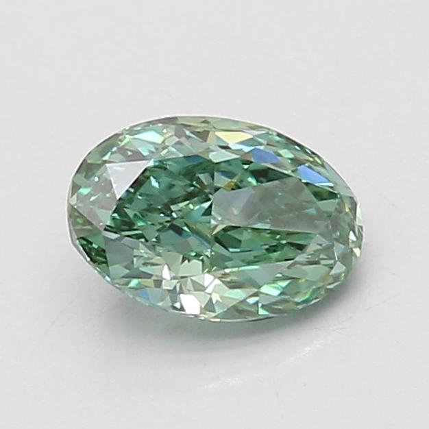1.06 Ct. Fancy Vivid Green Oval Lab Grown Diamond