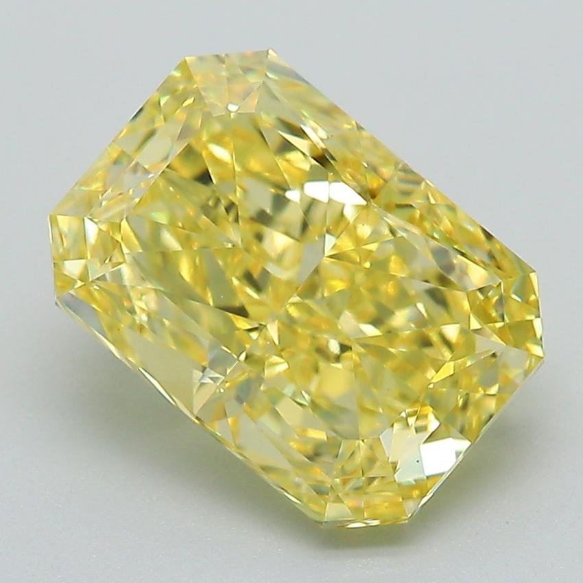 4.08 Ct. Fancy Vivid Yellow Radiant Lab Grown Diamond