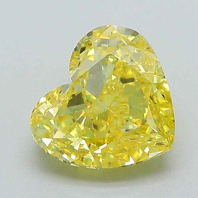 1.57 Ct. Fancy Vivid Yellow Heart Lab Grown Diamond