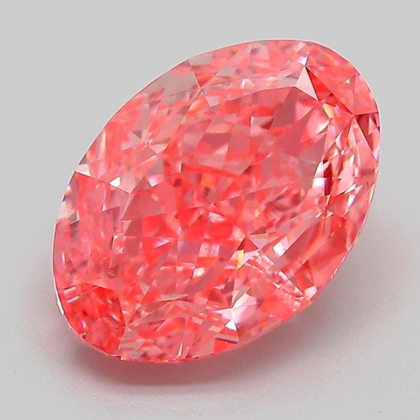 3.54 Ct. Fancy Vivid Pink Oval Lab Grown Diamond