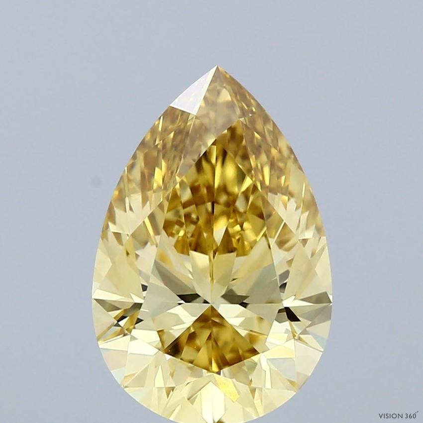 3.04 Ct. Fancy Intense Yellow Pear Lab Grown Diamond