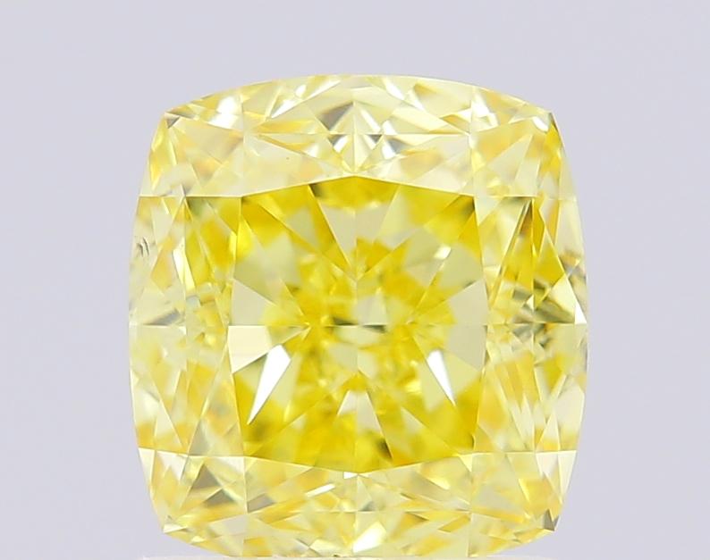 1.97 Ct. Fancy Intense Yellow Cushion Lab Grown Diamond