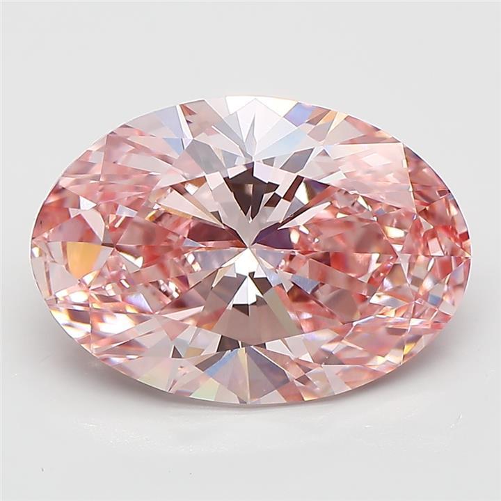 7.20 Ct. Fancy Vivid  Pink Oval Lab Grown Diamond