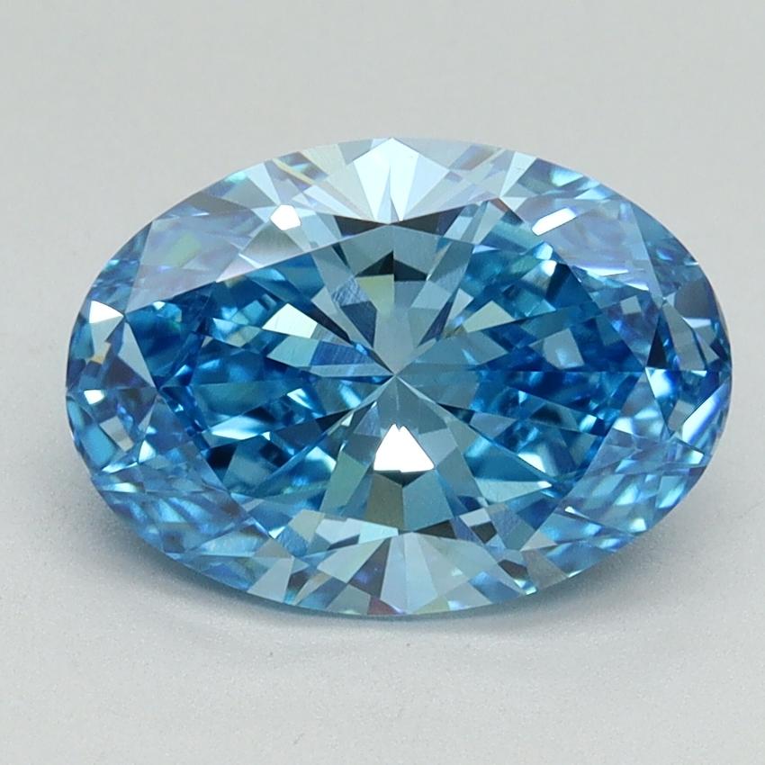 2.15 Ct. Fancy Vivid Blue Oval Lab Grown Diamond