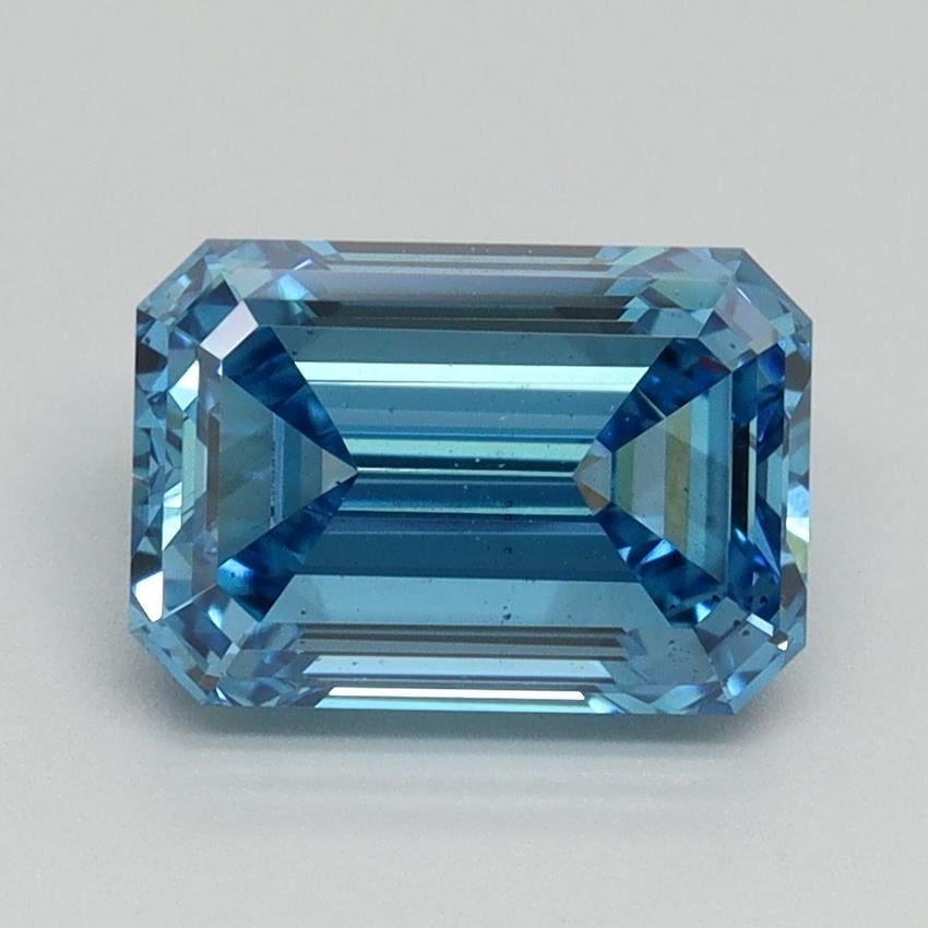 2.19 Ct. Fancy Vivid Blue Emerald Lab Grown Diamond